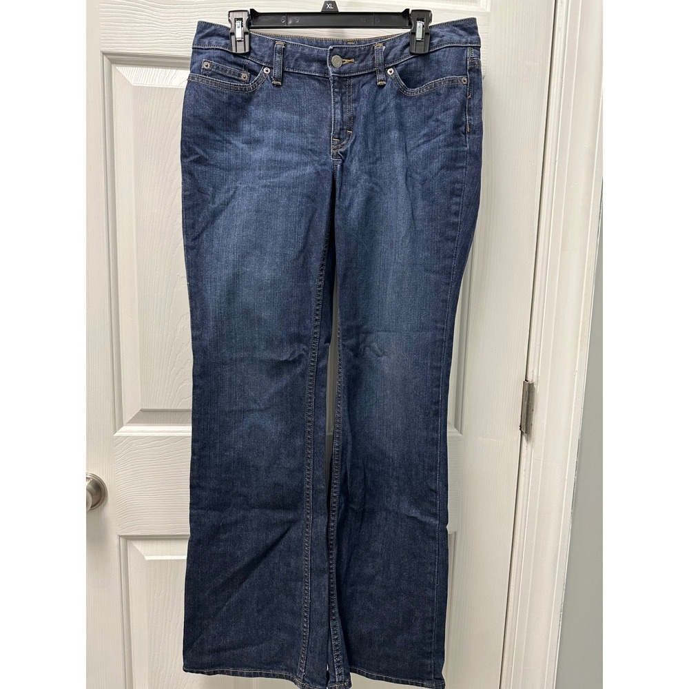 Banana Republic Factory Womens 8 Dark Wash Bootcut Denim Jeans Mid Rise Distress